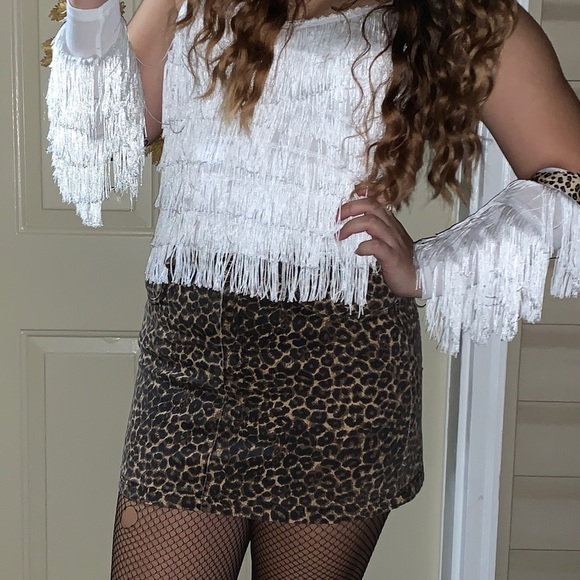 Leopard Denim Skirt - Picture 2 of 10